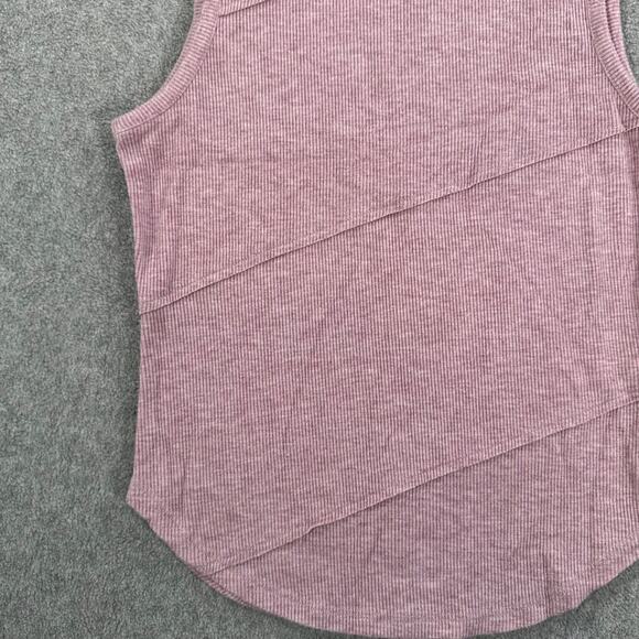 Elodie Ribbed Tank Top Women's Small Purple High Neck Sleeveless Crossover - Picture 3 of 7